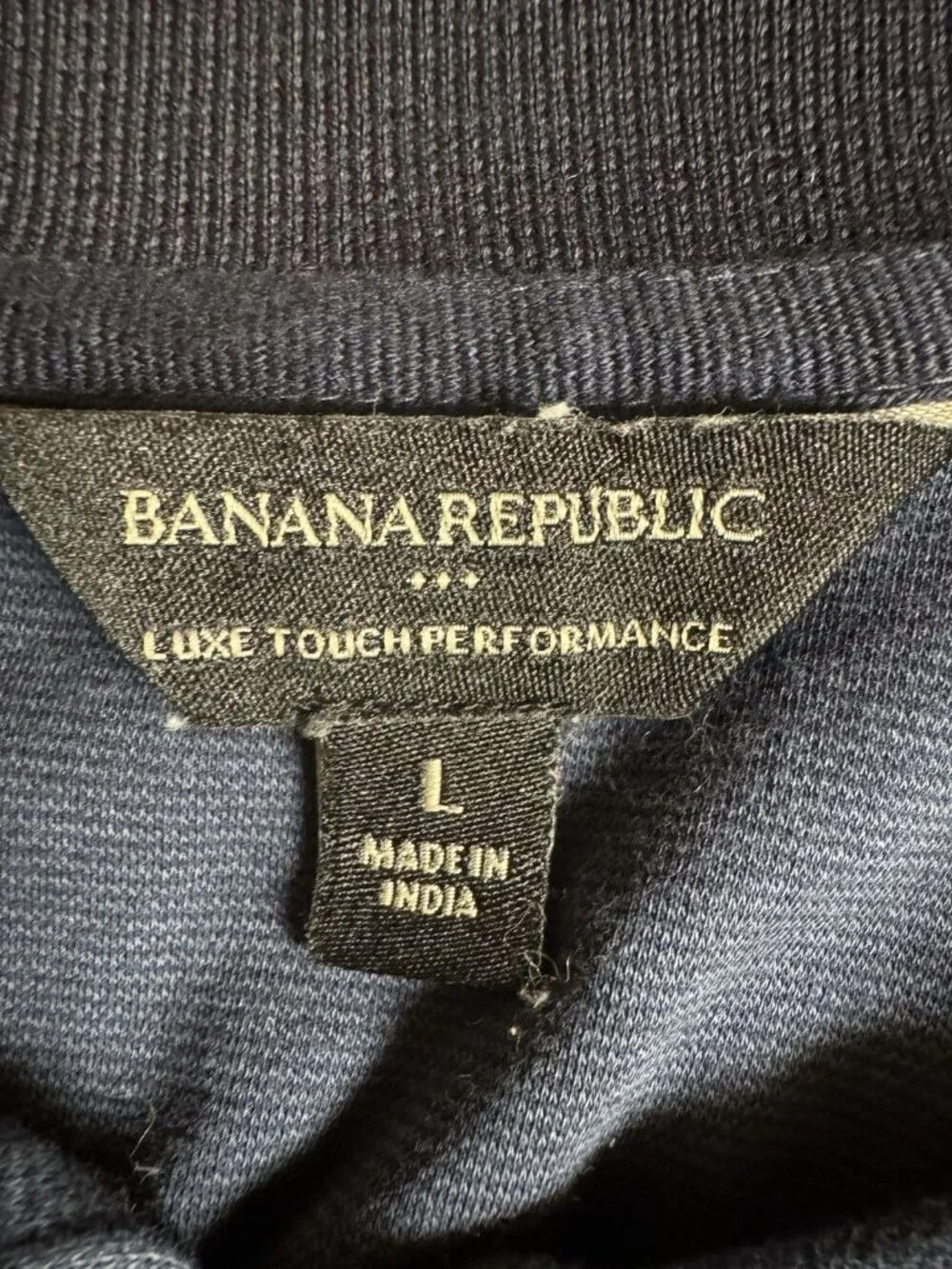 Banana Republic Polo Shirt Men’s Large Blue Luxe Touch Performance